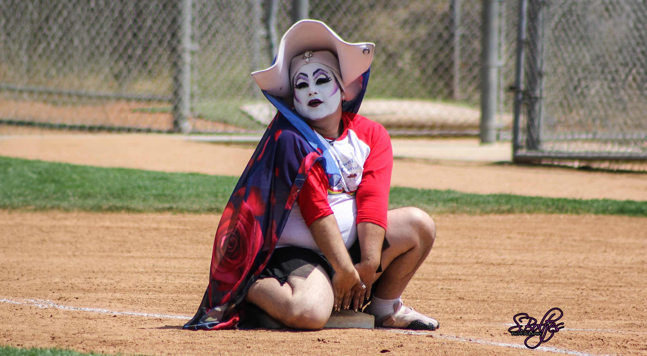 Drag Queen posing on a base
